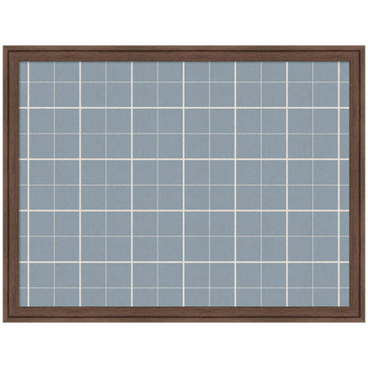 Framed Fabric Pinboard Light Blue Plaid Wall Organization