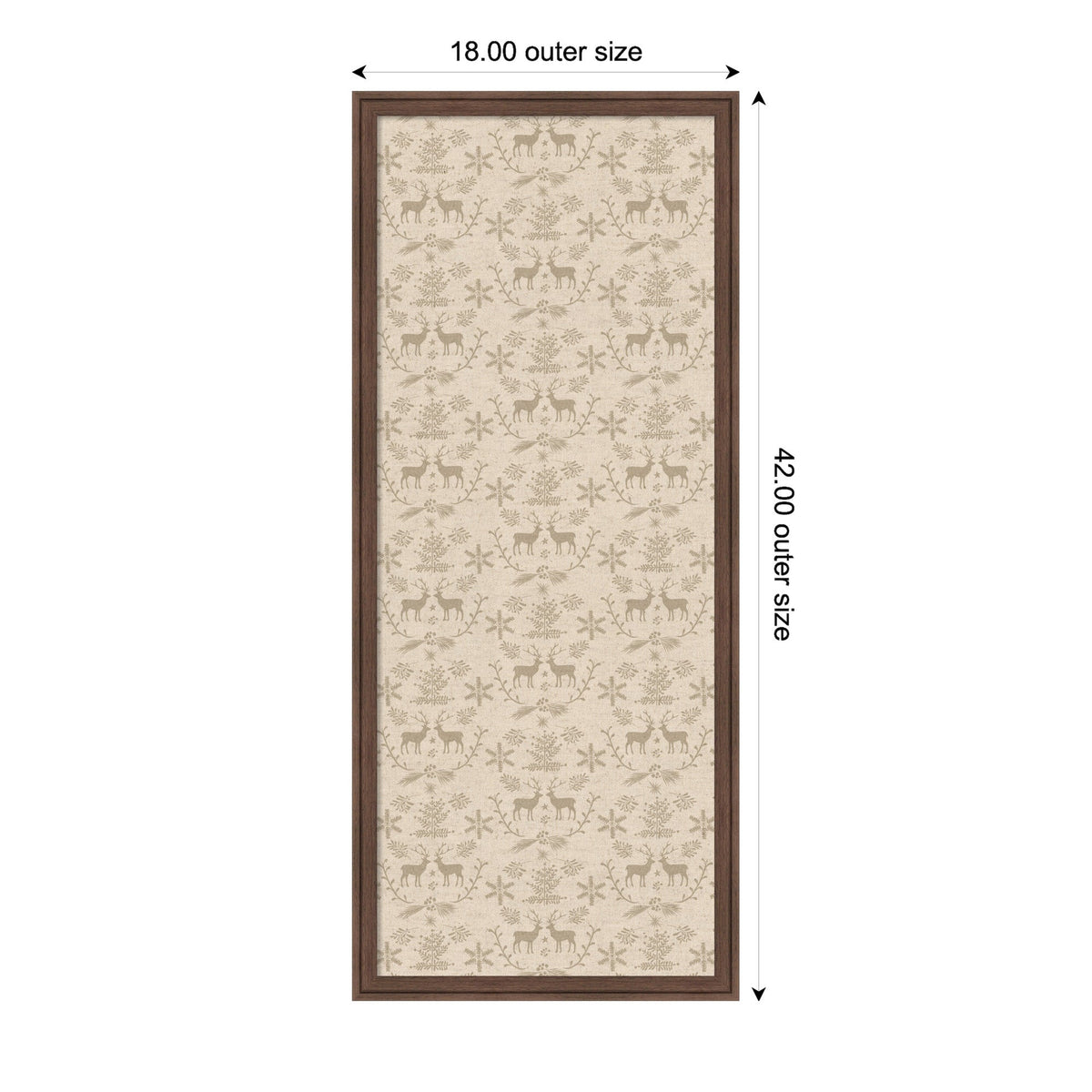 Framed Fabric Pinboard Reindeer Linen Printed Bulletin Board