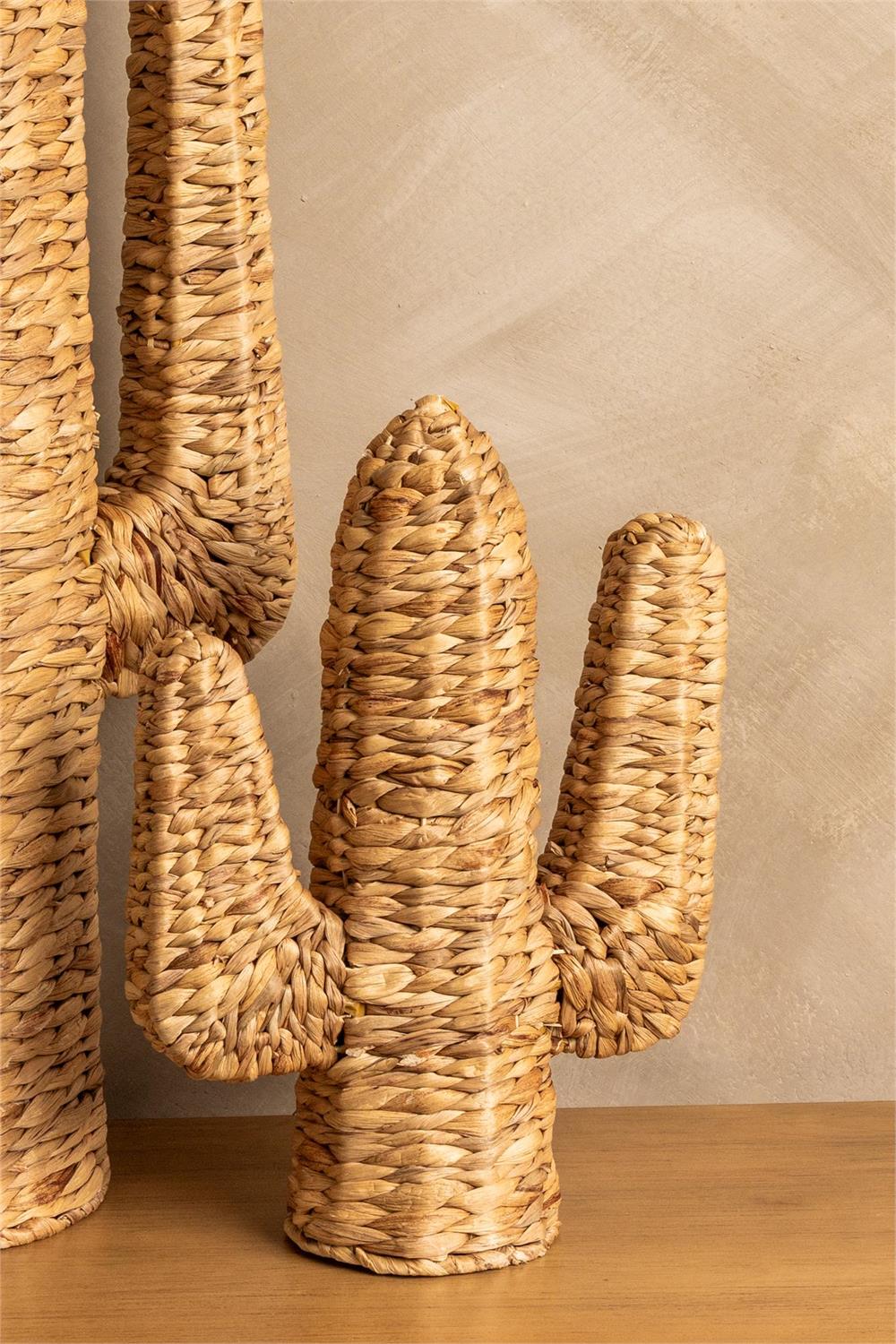 Cactus Figure Woven Water Hyacinth, Small