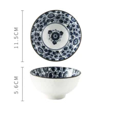 Navy Printed Porcelain Bowl
