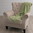 Celery Green Throw With Tassels