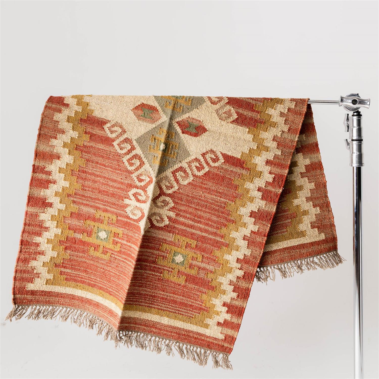 Rug - Kilim Dhurrie Rug Jute, Wool, 3&