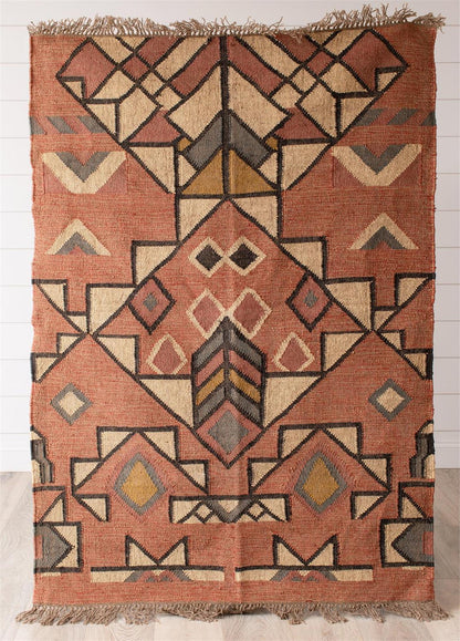 Rug - Oushak Pattern, Jute Wool Blend 48" x 72"