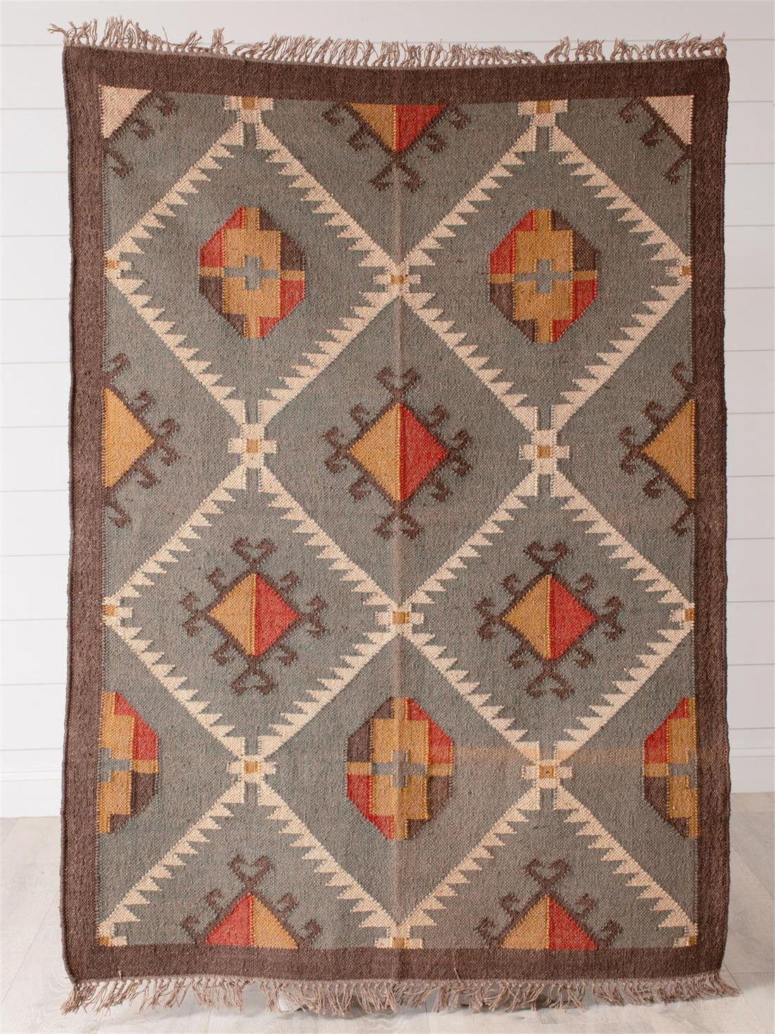 Rug - Earth And Ember Kilim Jute Wool Blend 48" x 72"