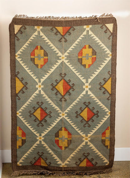 Rug - Earth And Ember Kilim Jute Wool Blend 48" x 72"