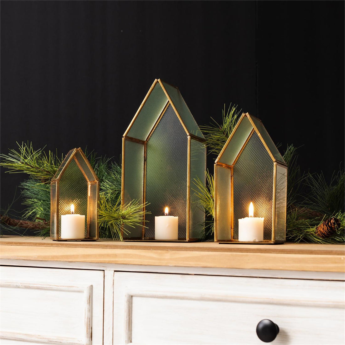 Vintage Glass And Brass House