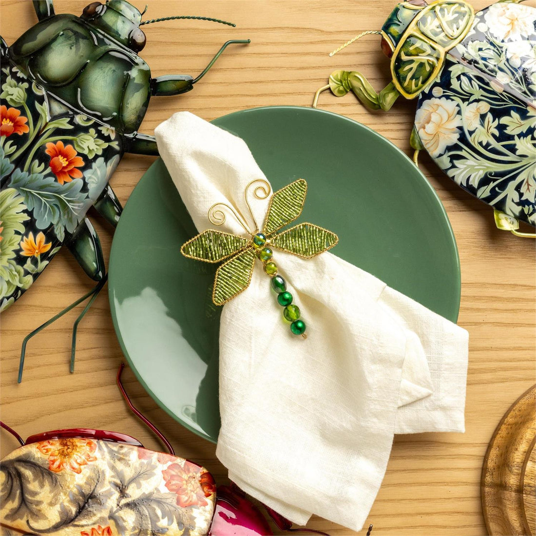 Napkin Ring - Beaded Dragonfly Set