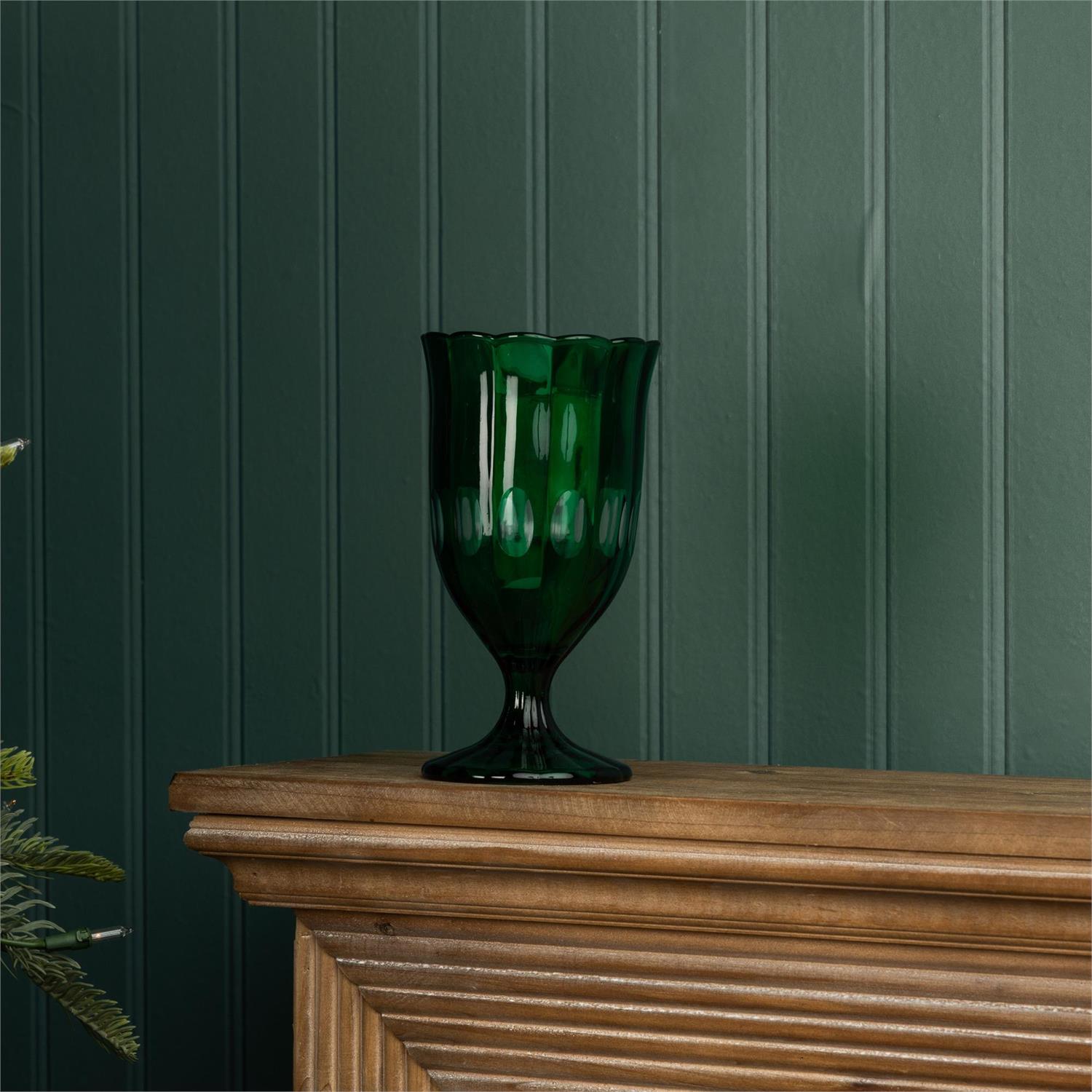 Evergreen Crest Glass Goblet