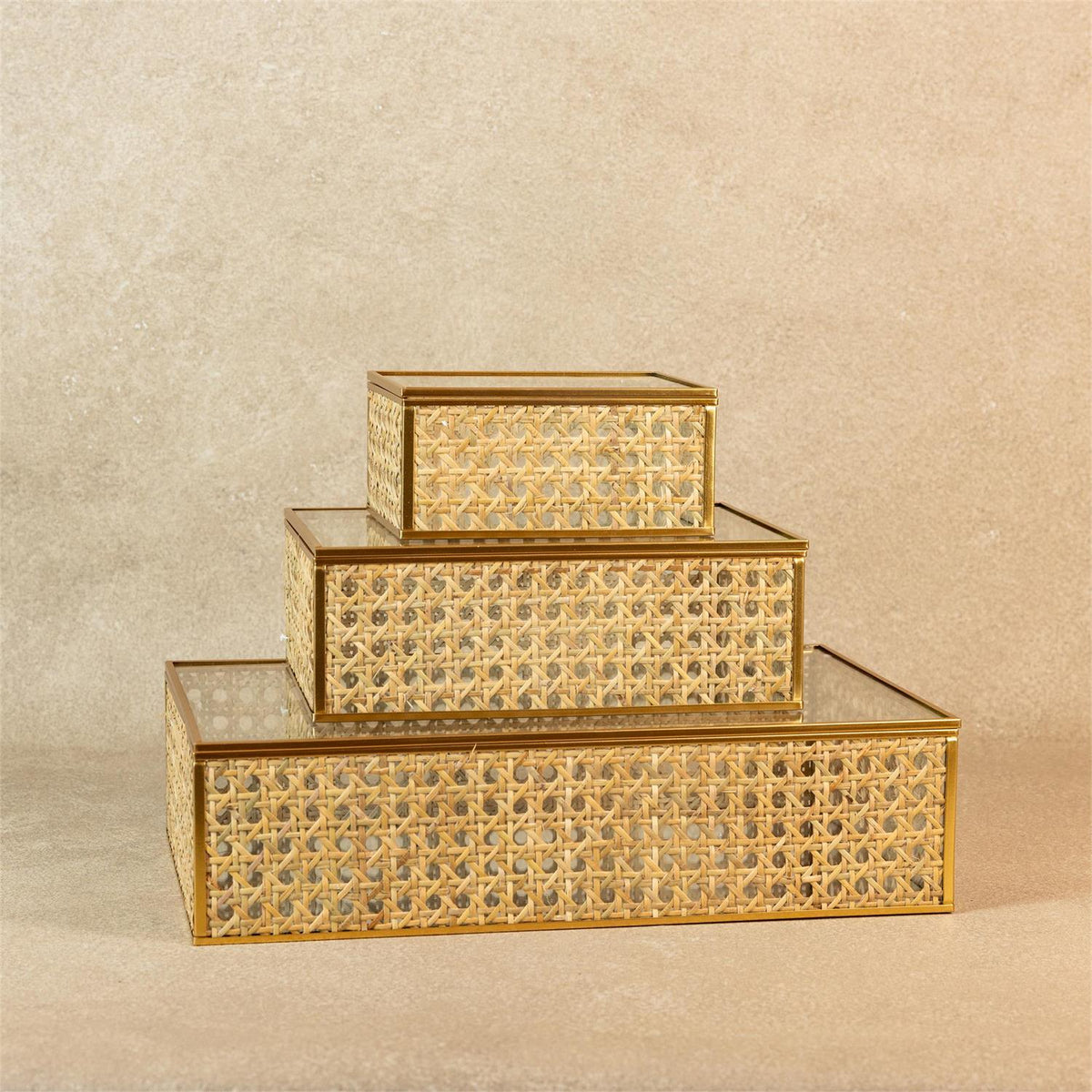Gilded Lattice Glass Box Set