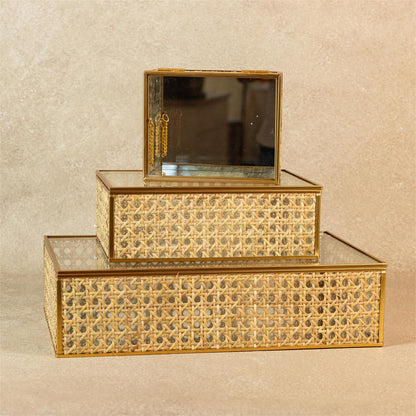 Gilded Lattice Glass Box Set