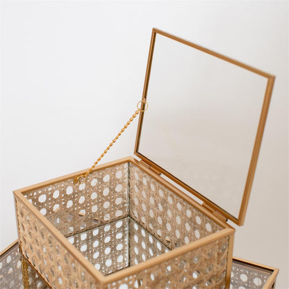 Gilded Lattice Glass Box Set
