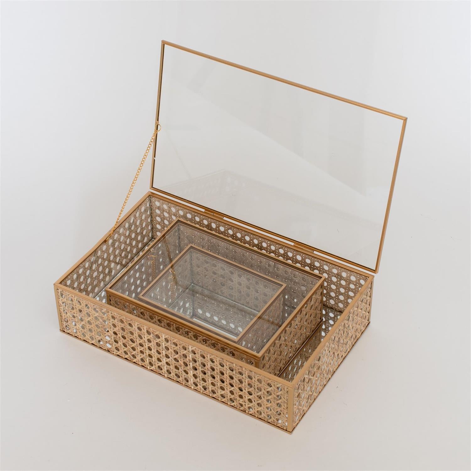Gilded Lattice Glass Box Set