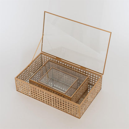 Gilded Lattice Glass Box Set