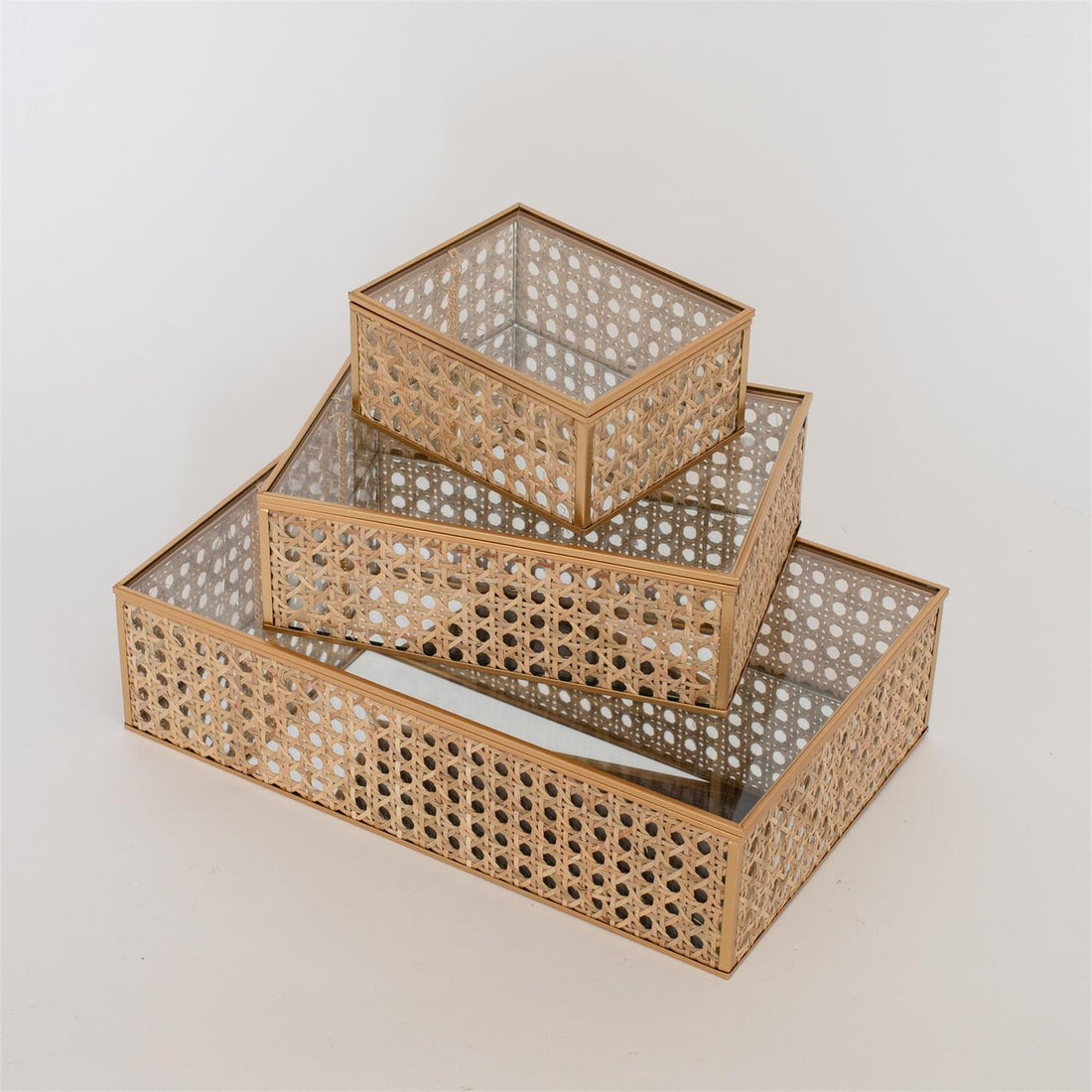 Gilded Lattice Glass Box Set