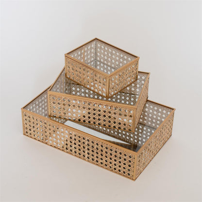 Gilded Lattice Glass Box Set