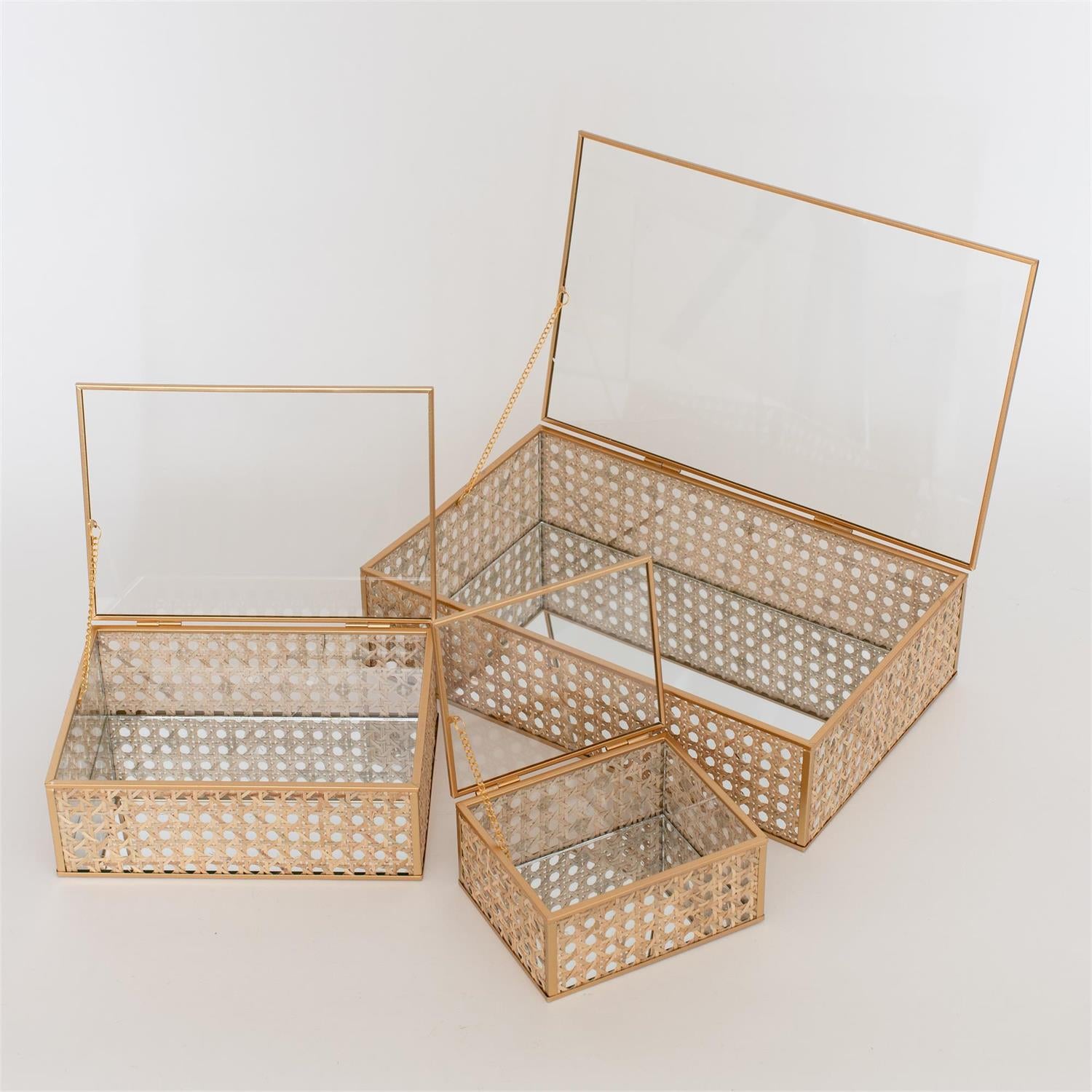 Gilded Lattice Glass Box Set