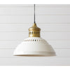 Pendant Light - Antique Brass And White