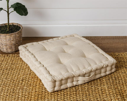 Cream Tufted Floor Cushion