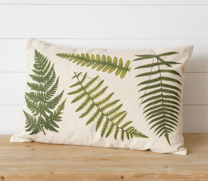 Pillow - Embroidered Ferns