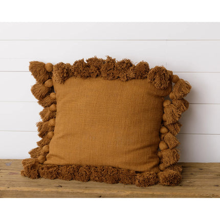 Rust Tassel Pillow