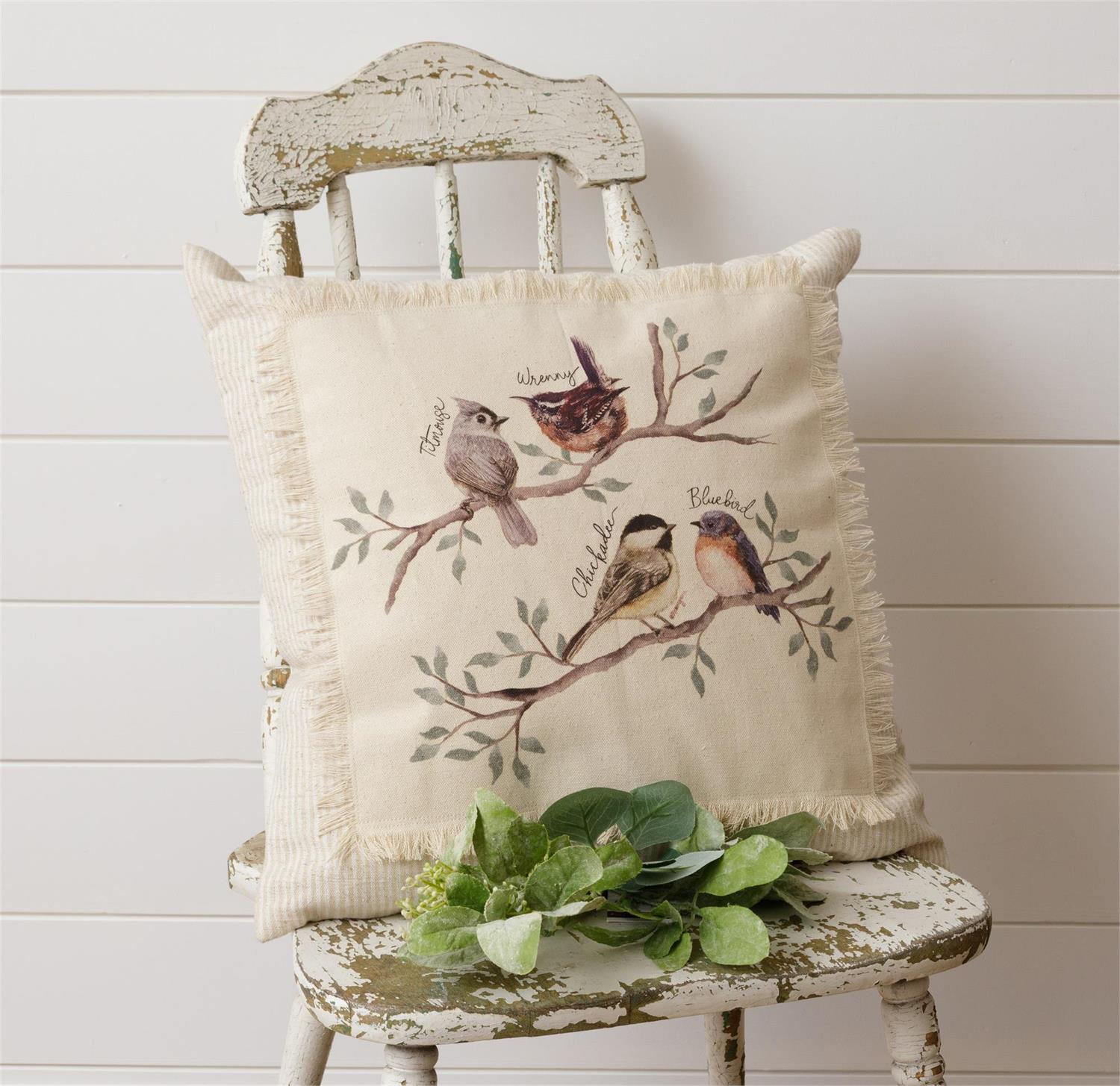 Pillow - Birds On Branch Patch
