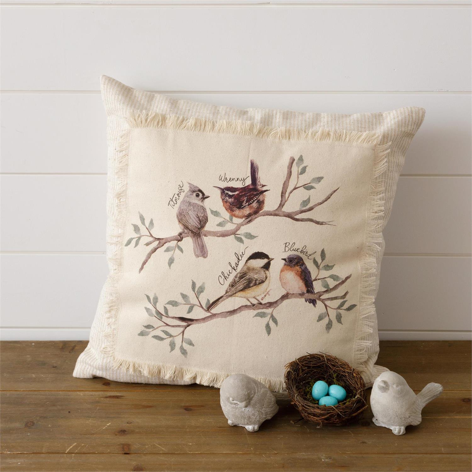 Pillow - Birds On Branch Patch