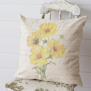 Square Pillow - Yellow Flowers