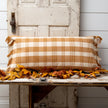 Lumbar Pillow - Woven Ochre Plaid with Tassels