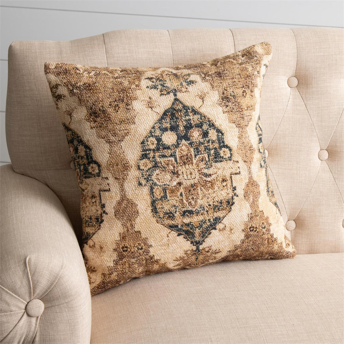Pillow - Knubby Slub Antique Rug, Navy