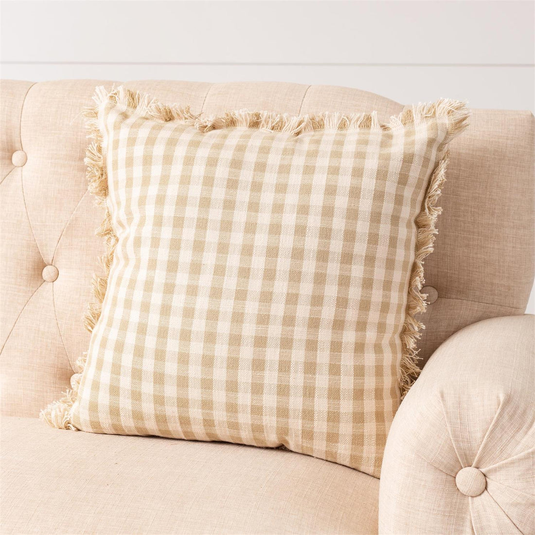 Pillow - Tan And Cream Check