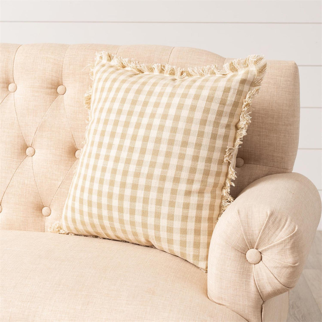 Pillow - Tan And Cream Check