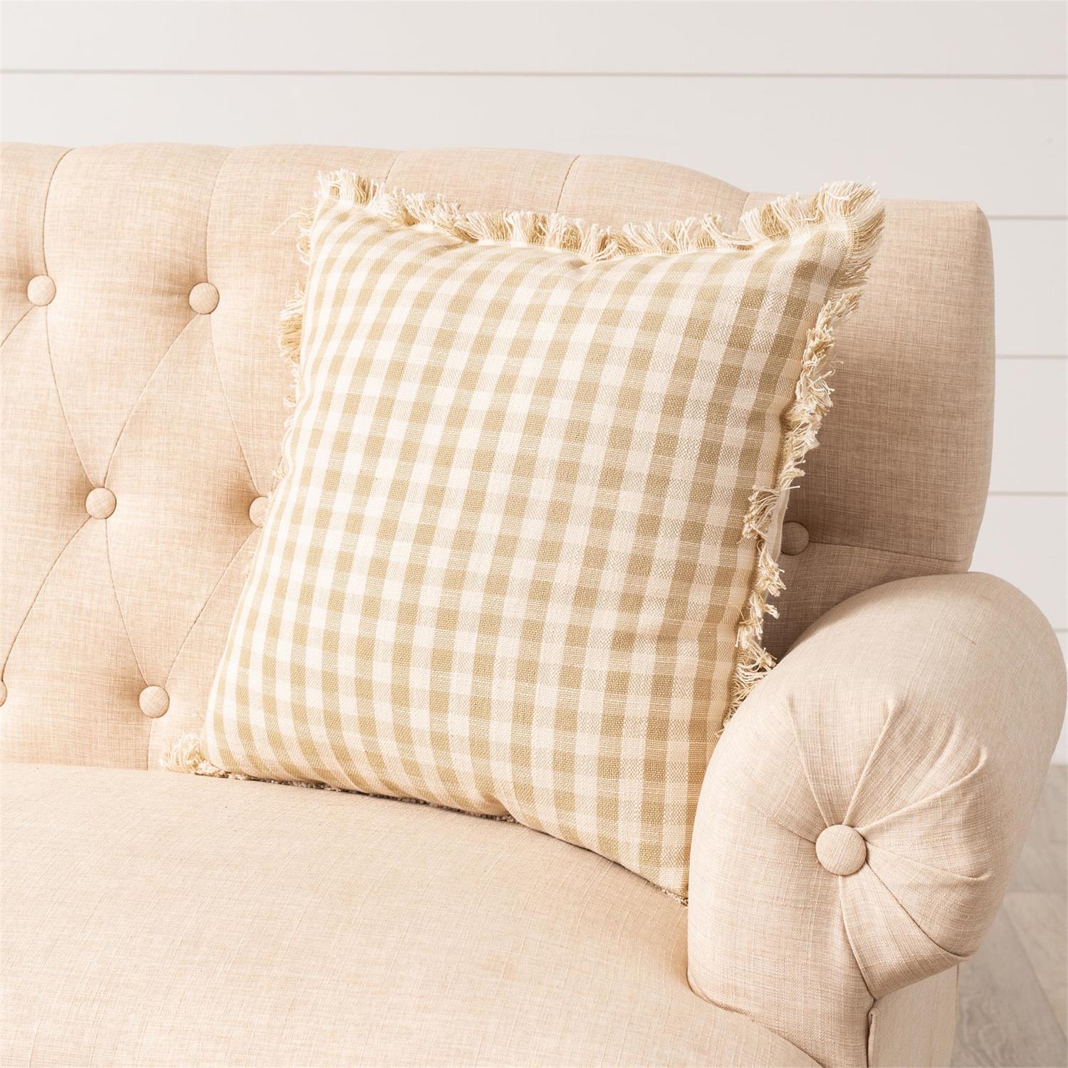 Pillow - Tan And Cream Check