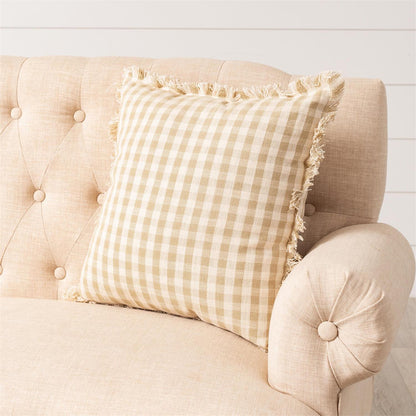 Pillow - Tan And Cream Check
