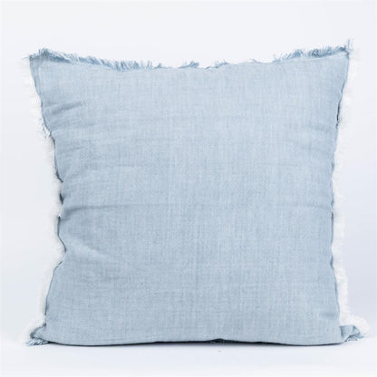 Pillow - Soft Blue Chambray Fringe Edge