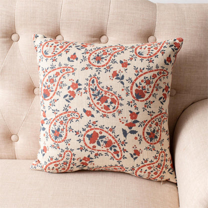 Pillow - Red And Blue Paisley Floral