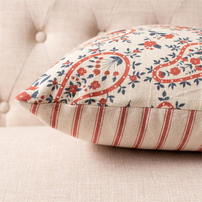 Pillow - Red And Blue Paisley Floral