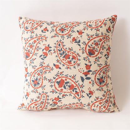 Pillow - Red And Blue Paisley Floral