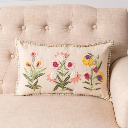 Lumbar Pillow - Embroidered Provence Floral