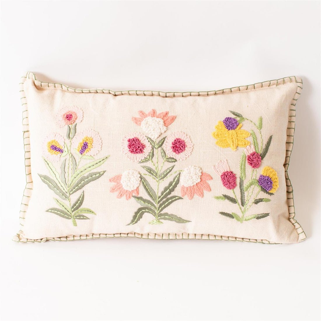 Lumbar Pillow - Embroidered Provence Floral