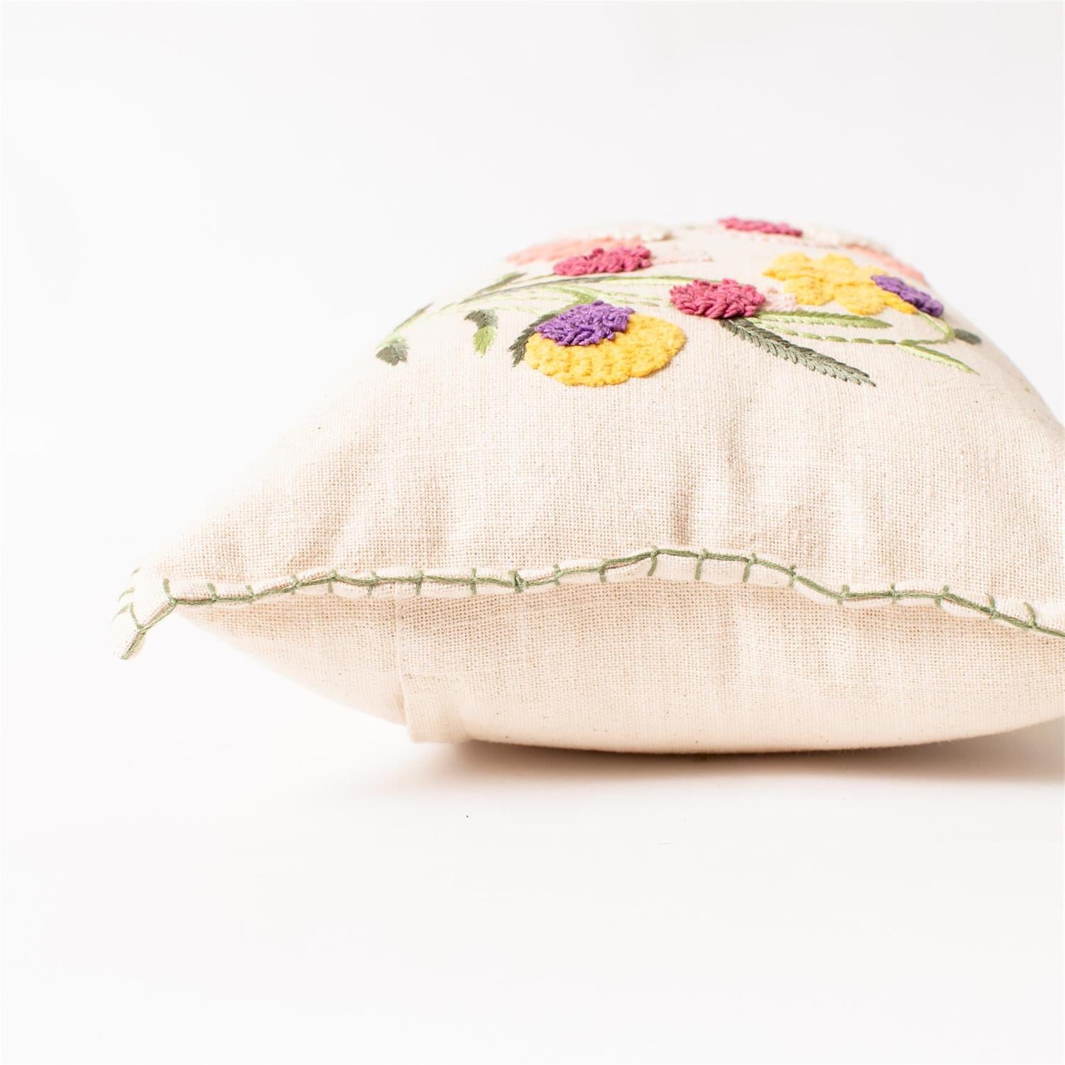 Lumbar Pillow - Embroidered Provence Floral