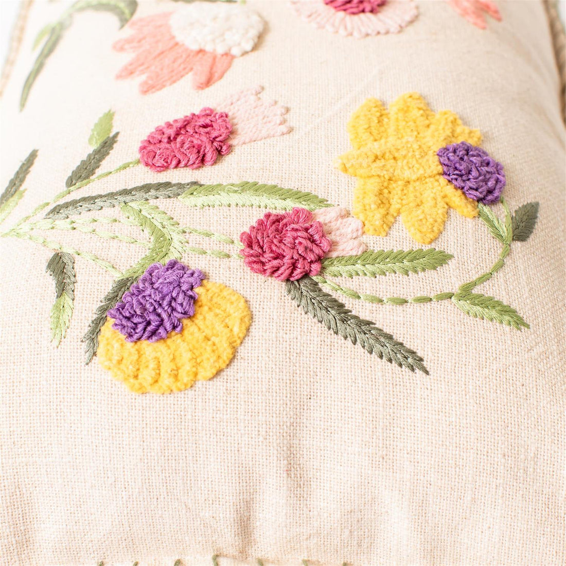 Lumbar Pillow - Embroidered Provence Floral