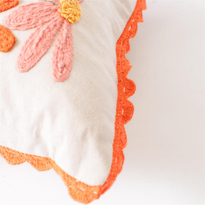 Pillow - Boho Embroidered Floral Vases