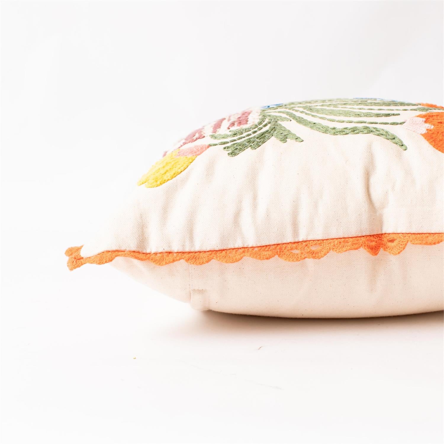 Pillow - Boho Embroidered Floral Vases