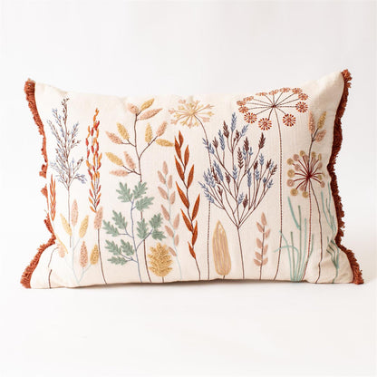 Lumbar Pillow - Embroidered Meadow Flowers