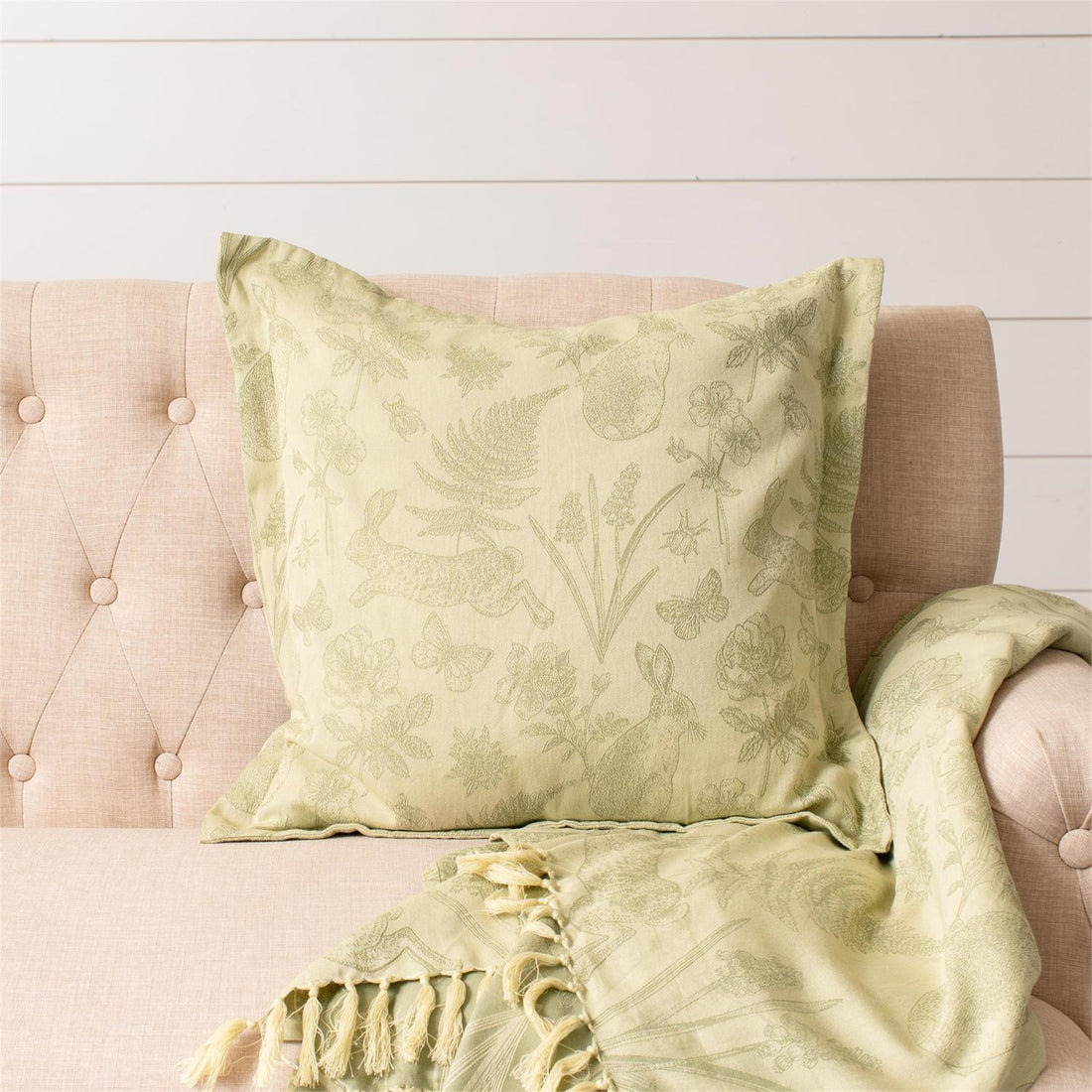 Pillow - Rabbit And Fern Jacquard