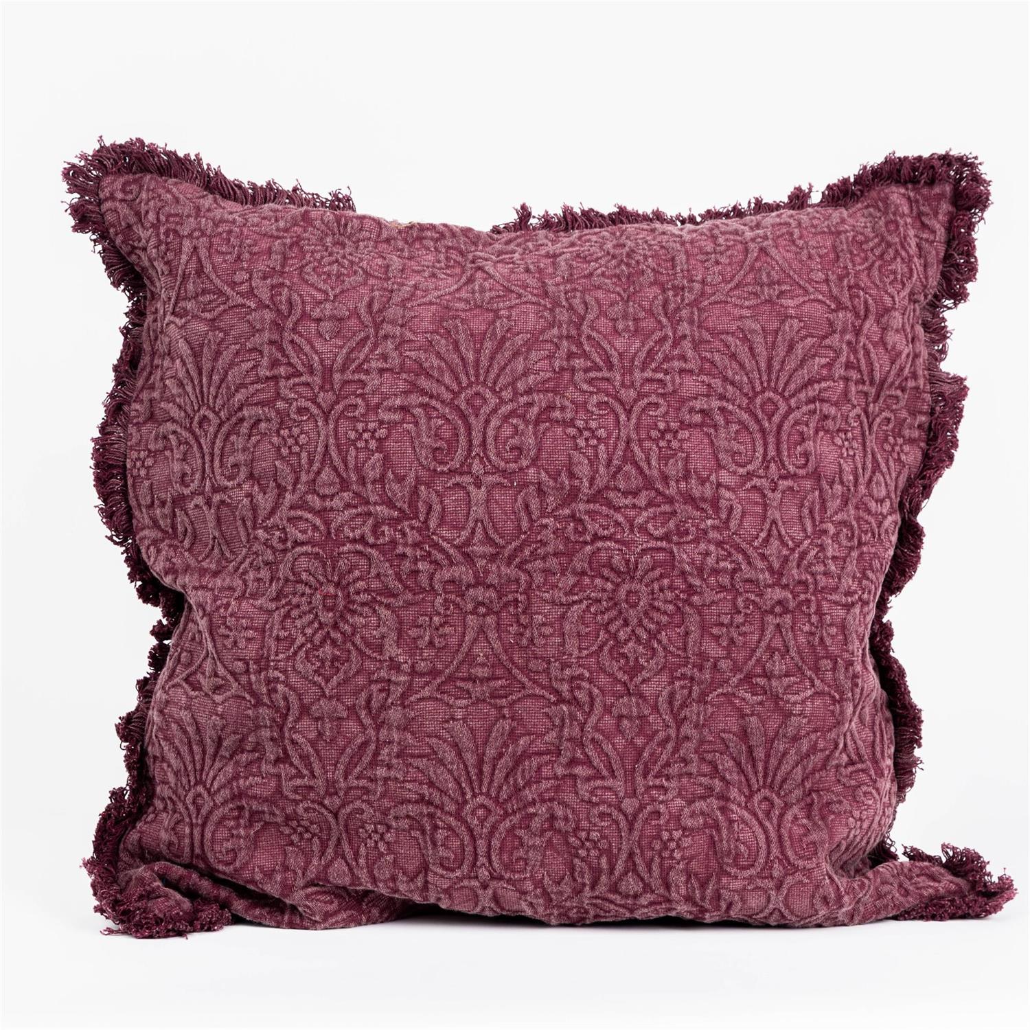 Pillow - Fuchsia Matelasse with Fringe