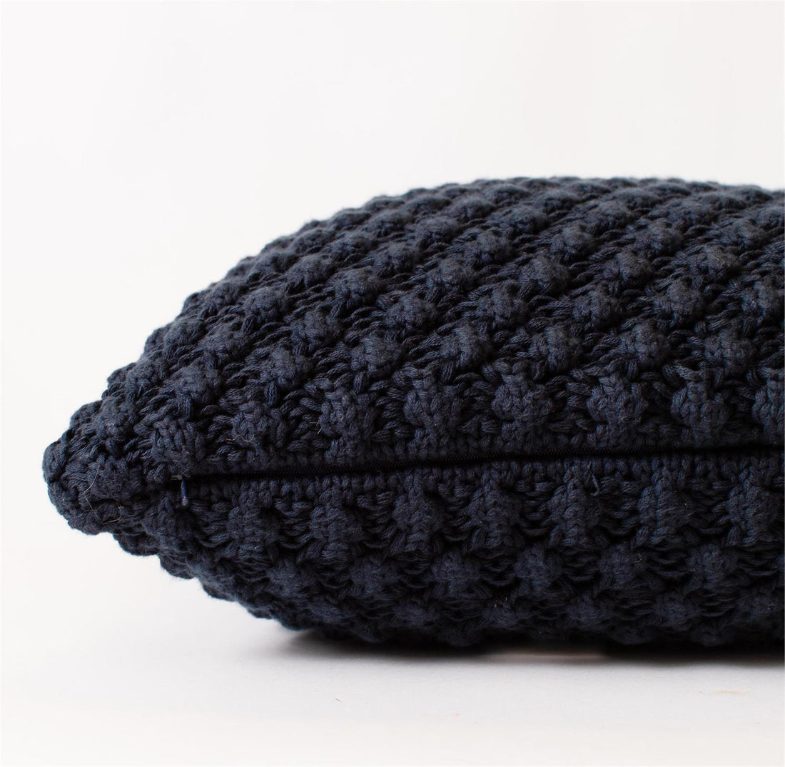 Pillow - Navy Blue Popcorn Knit