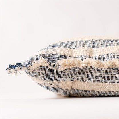 Pillow - Cream And Blue Windowpane