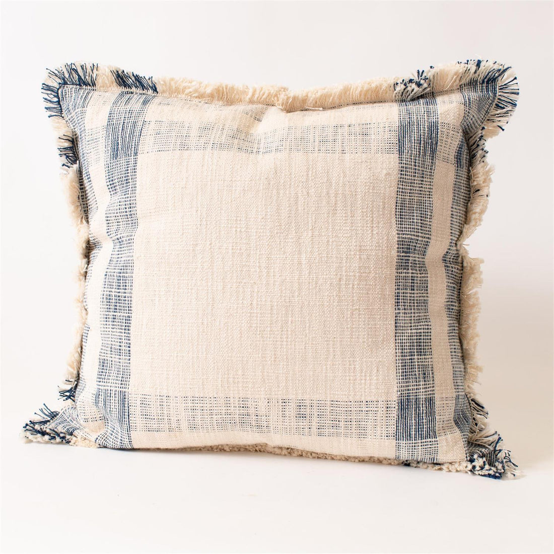Pillow - Cream And Blue Windowpane