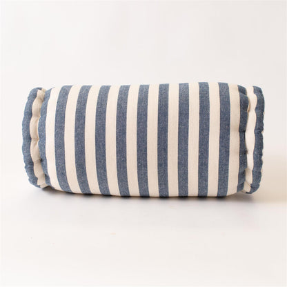 Round Bolster Pillow - Blue Stripes